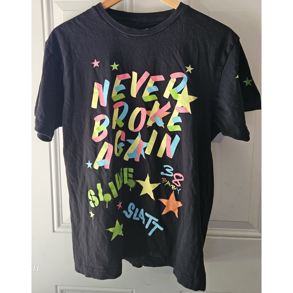 Never Broke Again NBA YoungBoy Slime Slatt Graphic T-Shirt Black Men's Medium